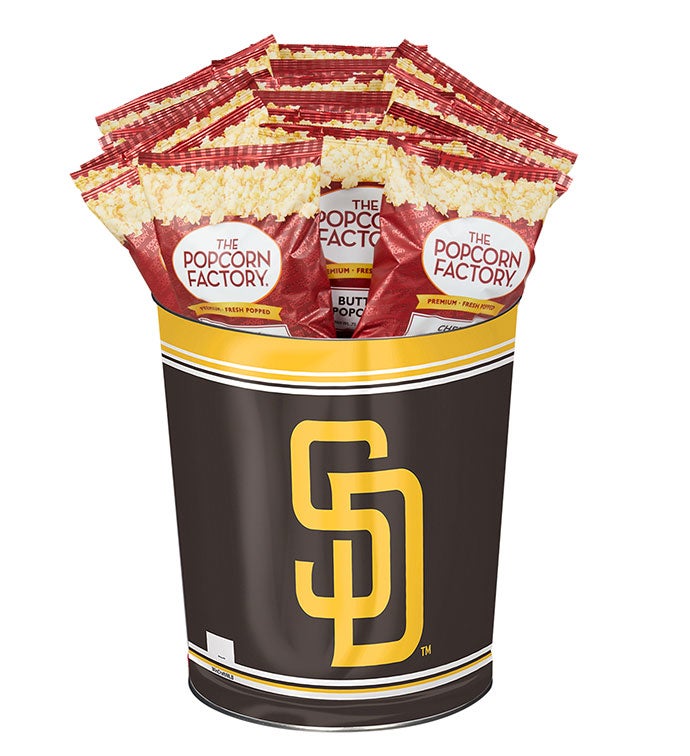 San Diego Padres 3-Flavor Popcorn Tins - 3 Gallon