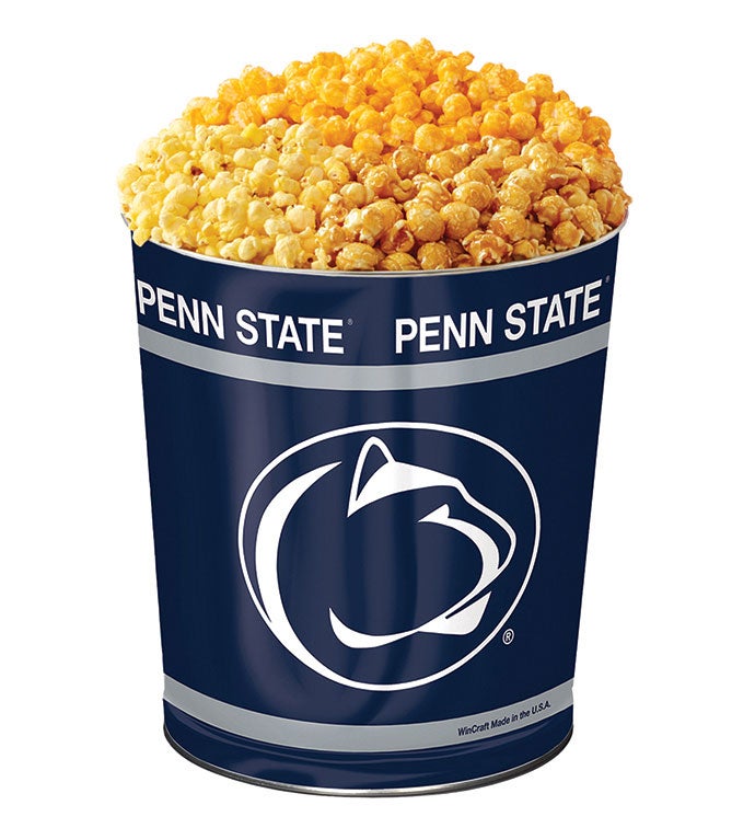 3 Gallon Penn State 3 Flavor Popcorn Tin