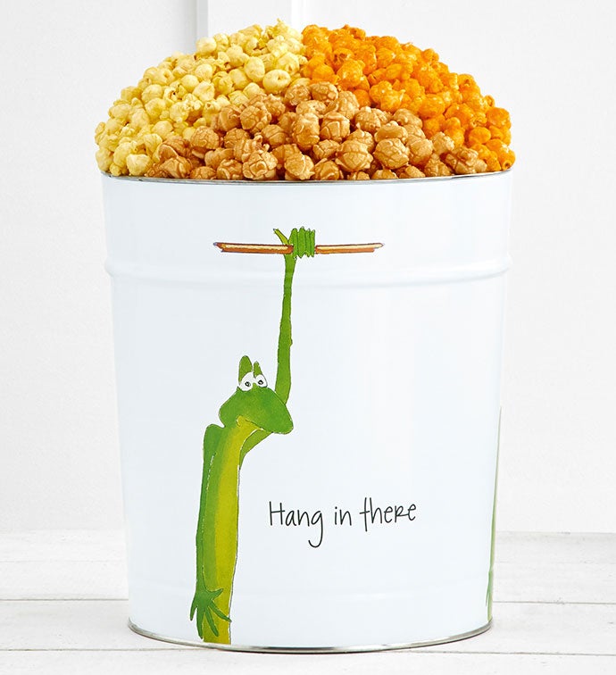 Hang In There 3 1/2 Gallon 3 Flavor Popcorn Tin