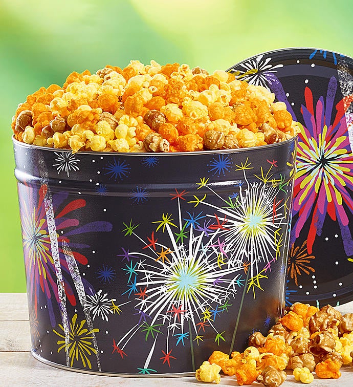 Fireworks Popcorn Tin - 2 Gallon 3-Flavor