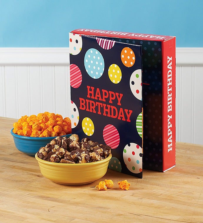 Large Popcorn Card Happy Birthday