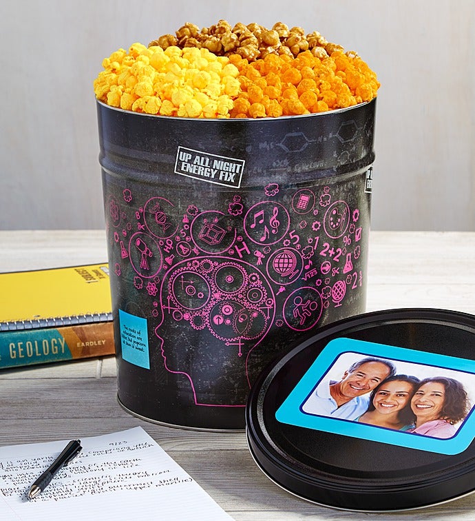 Up All Night Popcorn Tin - 3-1/2 Gallon 3-Flavor