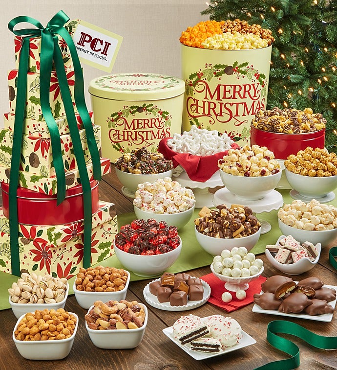 Merry Christmas Tower & Tins