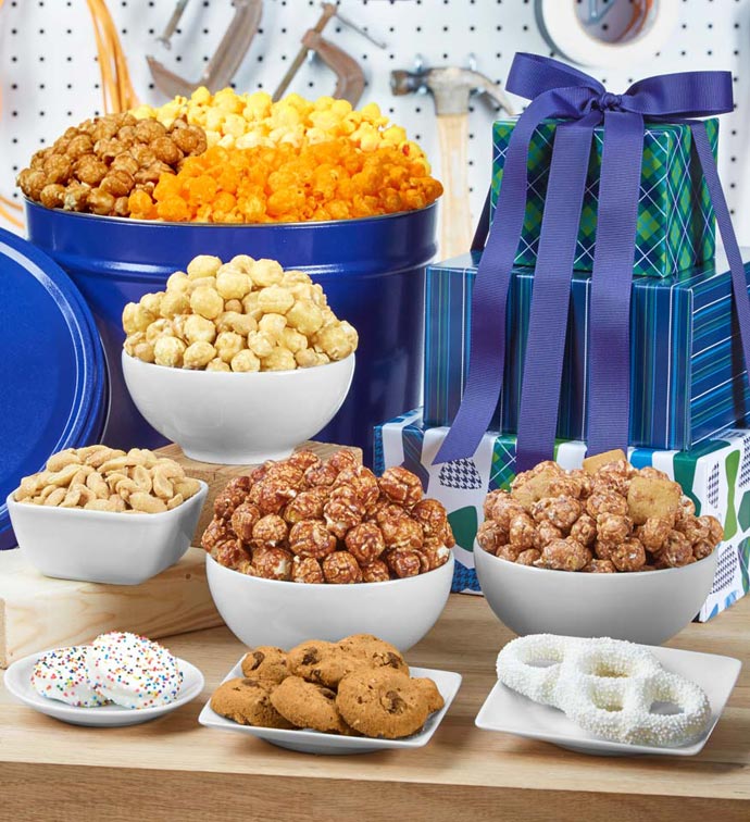 Stripes Snacks Tin & Tower