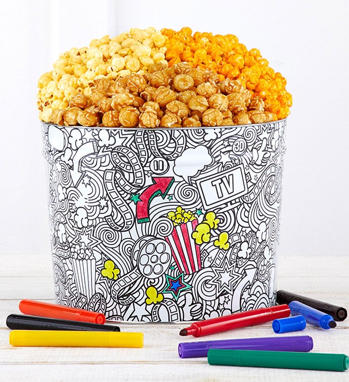 Creative Color 2 Gallon Popcorn Tin - Creative Color 2 Gallon 3-Flavor Tin