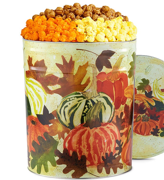 Autumn Falling 6 1/2 Gallon Popcorn Tin