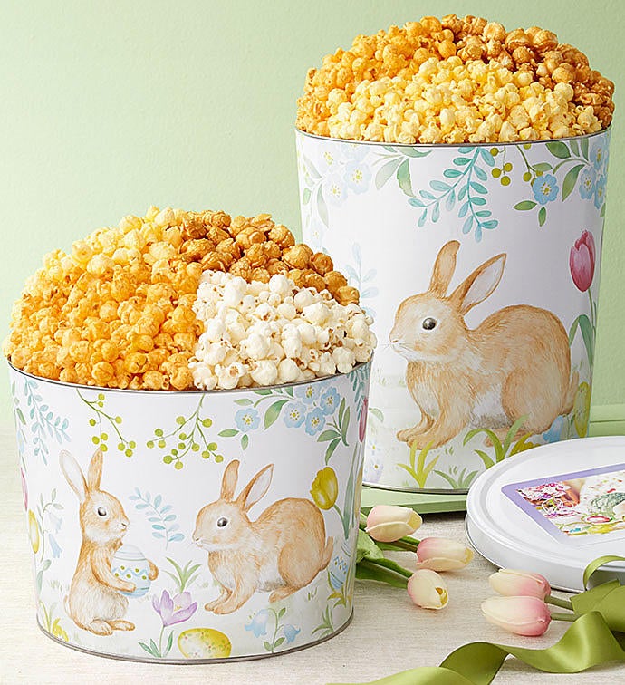 Garden Bunnies Popcorn Tins