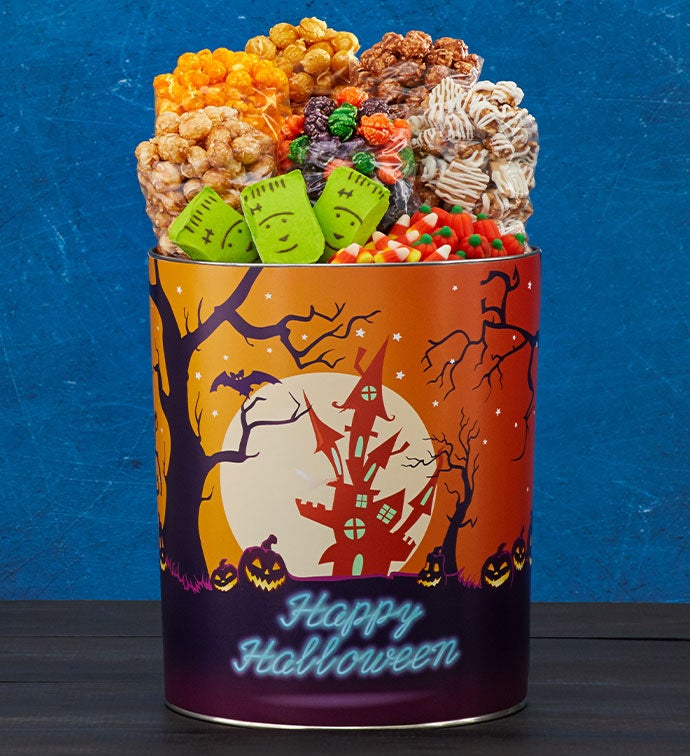 3 1/2 Gallon Popcorn Tin Moonlit Manor Premium Sampler