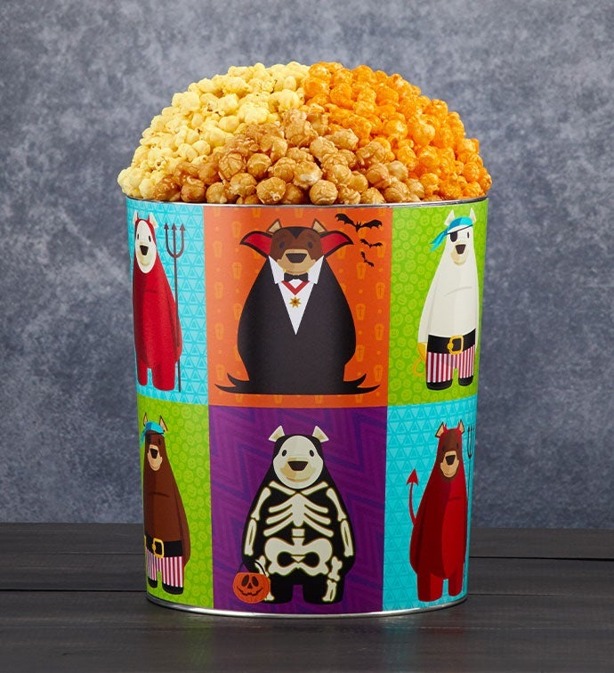 Beary Spooky Popcorn Tins