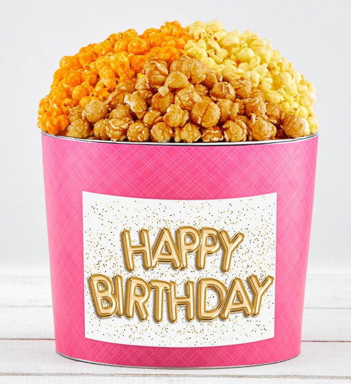 Tins With Pop® Happy Birthday Gold Balloons