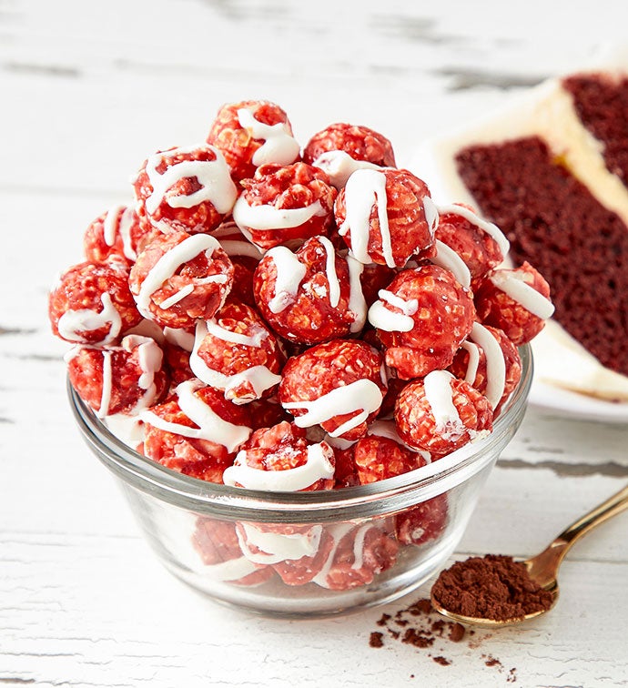 Red Velvet Cream Cheese Popcorn Canister