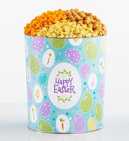 Happy Easter 6 1/2 Gallon 3 Flavor Popcorn Tin