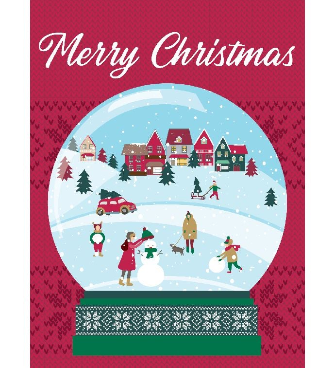 Merry Christmas Snow Globe Greeting Card