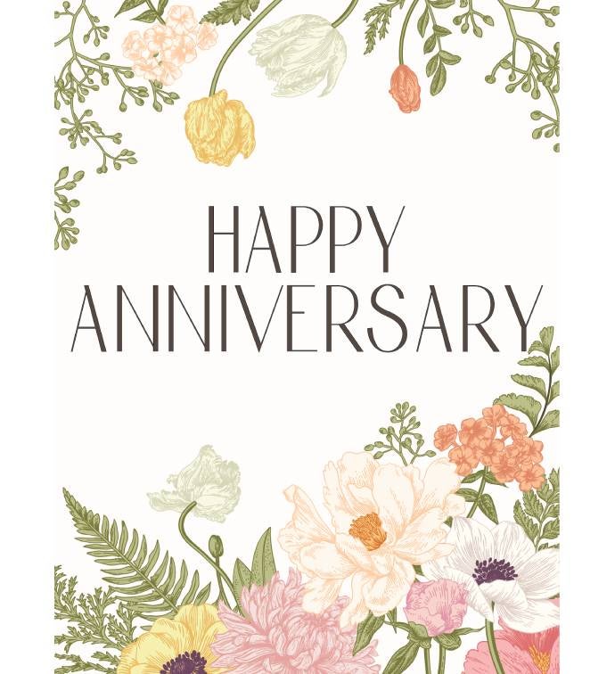 Happy Anniversary Floral Greeting Card