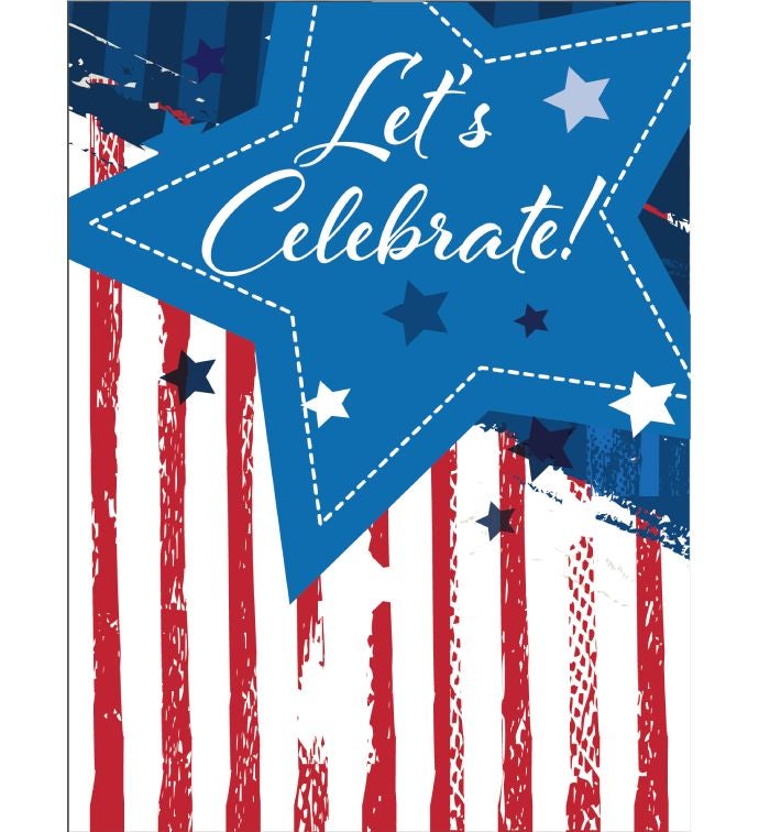Patriotic Let's Celebrate Greeting Card