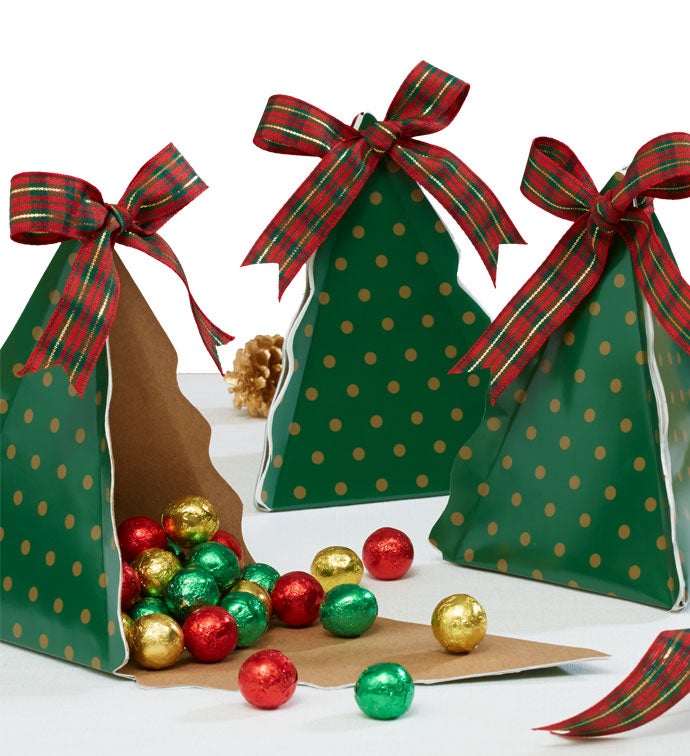 Set of Three Christmas Tree Gift Boxes