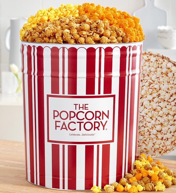 TPF Retro 6 1/2 Gallon 3 Flavor Popcorn Tin