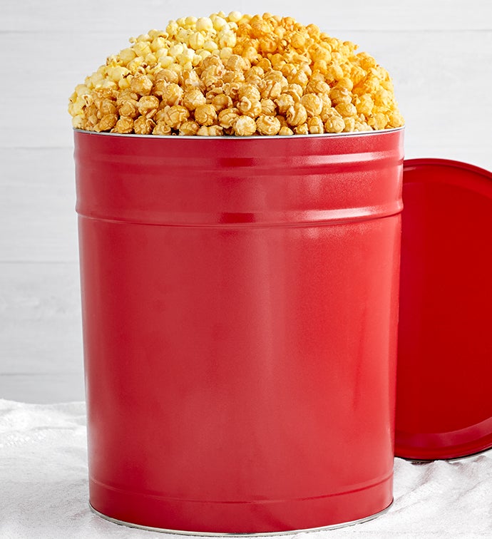 Simply Red 6 1/2 Gallon 3 Flavor Popcorn Tin