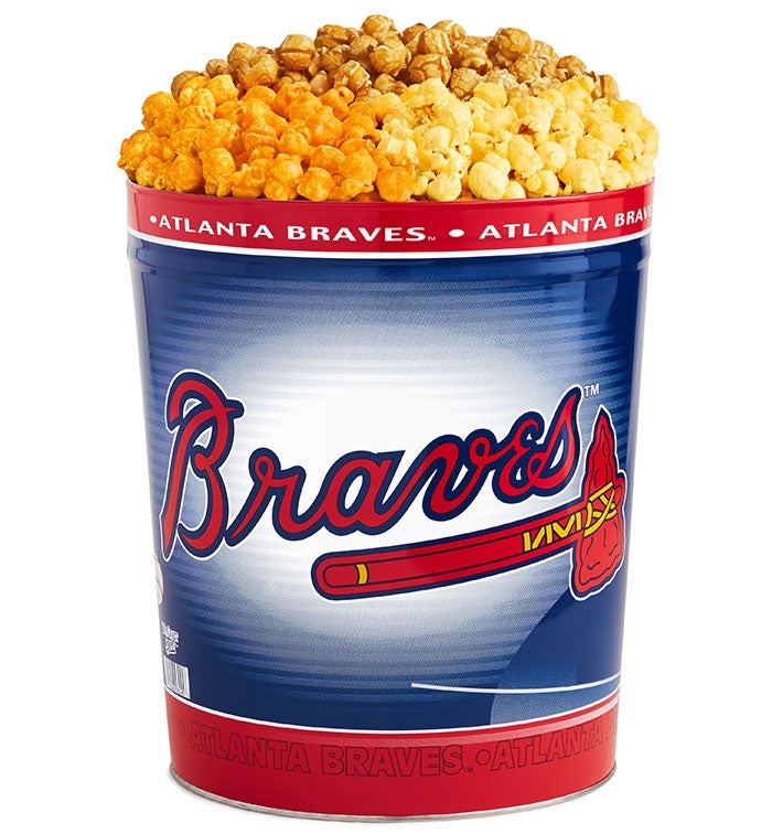 Atlanta Braves 3 Flavor Popcorn Tins