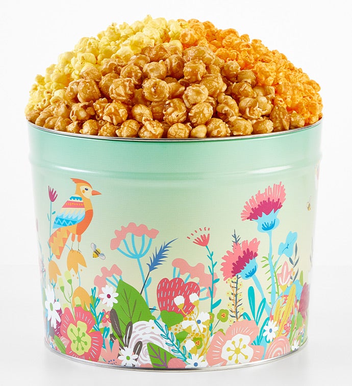 Spring Botanical 2 Gallon 3 Flavor Popcorn Tin