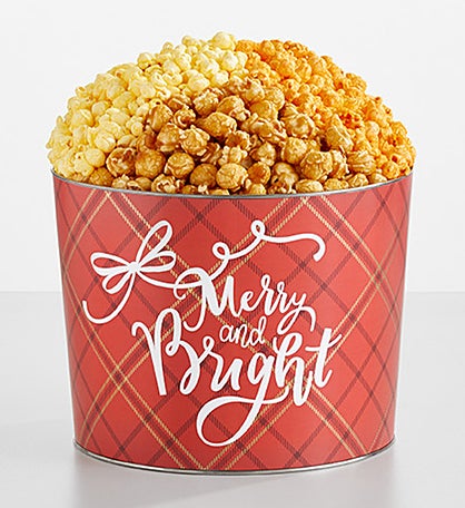 Merry and Bright 2 Gallon 3 Flavor Popcorn Tin