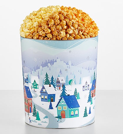 Winter Wonderland 3 1/2 Gallon 3 Flavor Popcorn Tin