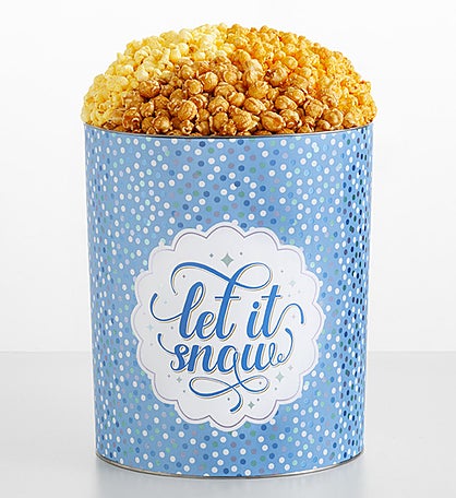 Let It Snow 6 1/2 Gallon 3 Flavor Popcorn Tin
