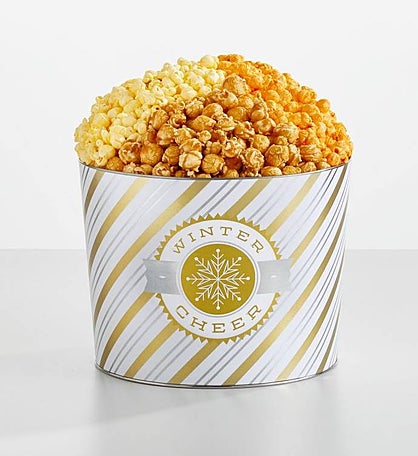 Golden Snowflakes 2 Gallon 3 Flavor Popcorn Tin