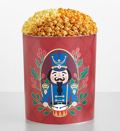 Drumming Nutcracker 6 1/2 Gallon 3 Flavor Popcorn Tin
