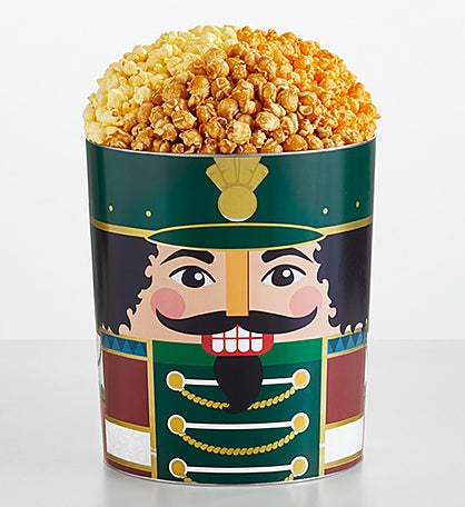 Cheerful Nutcracker 3 1/2 Gallon 3 Flavor Popcorn Tin