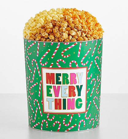 Merry Everything 3 1/2 Gallon 3 Flavor Popcorn Tin