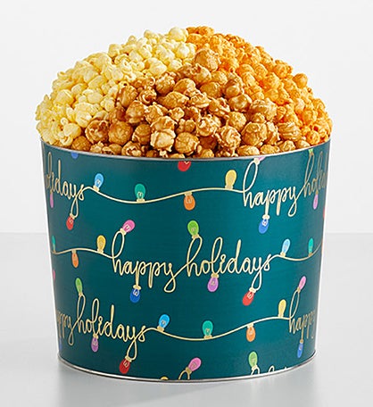 Holiday Lights 2 Gallon 3 Flavor Popcorn Tin