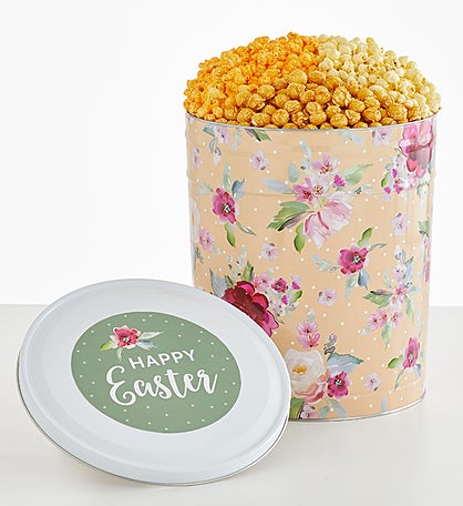 Floral Easter 6 1/2 Gallon 3 Flavor Popcorn Tin