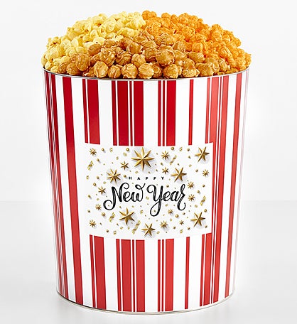 Tins With Pop® 3.5 Gallon Happy New Year Gold Stars 3 Flavor
