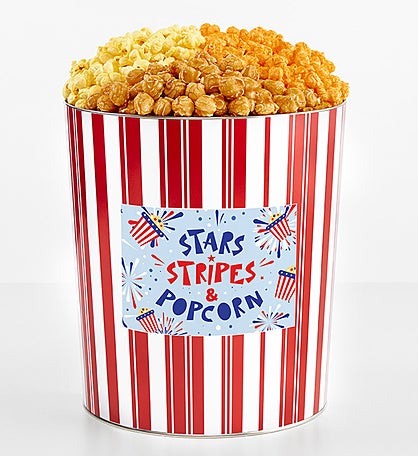 Tins With Pop® 3.5 Gallon Stars Stripes And Popcorn 3 Flavor