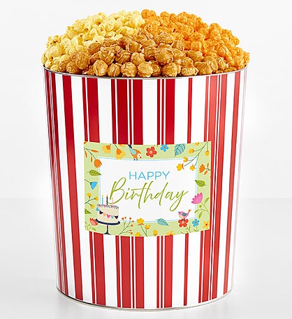 Tins With Pop® 3.5 Gallon Happy Birthday Floral 3 Flavor