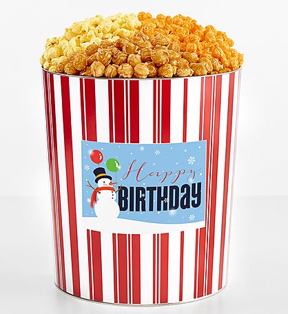 Tins With Pop® 3.5 Gallon Happy Birthday Snowman 3 Flavor