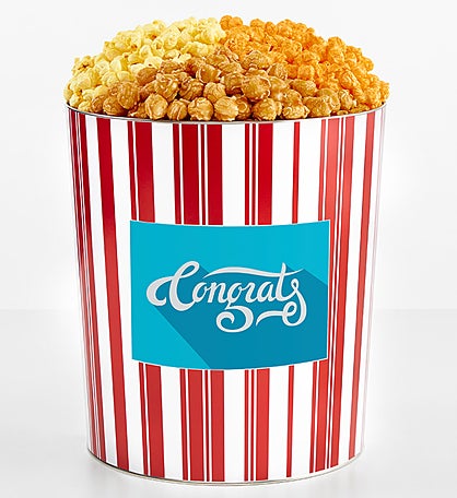 Tins With Pop® 3.5 Gallon Congratulations Blue 3 Flavor