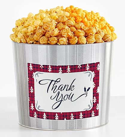 Tins With Pop® Thank You Holiday Plaid Trees