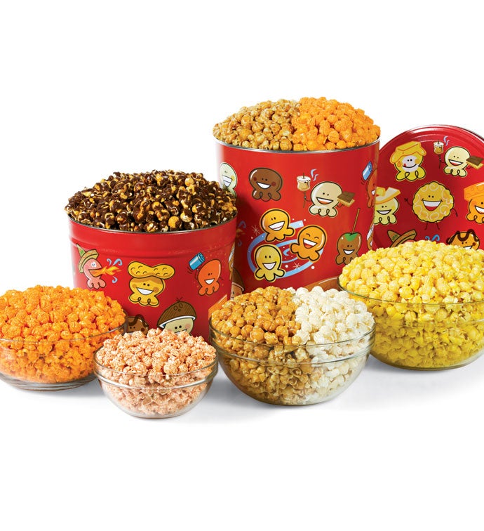 2 Gallon Popcorn Palsâ„¢ 3 Flavor and Pick A Flavor Popcorn Tins