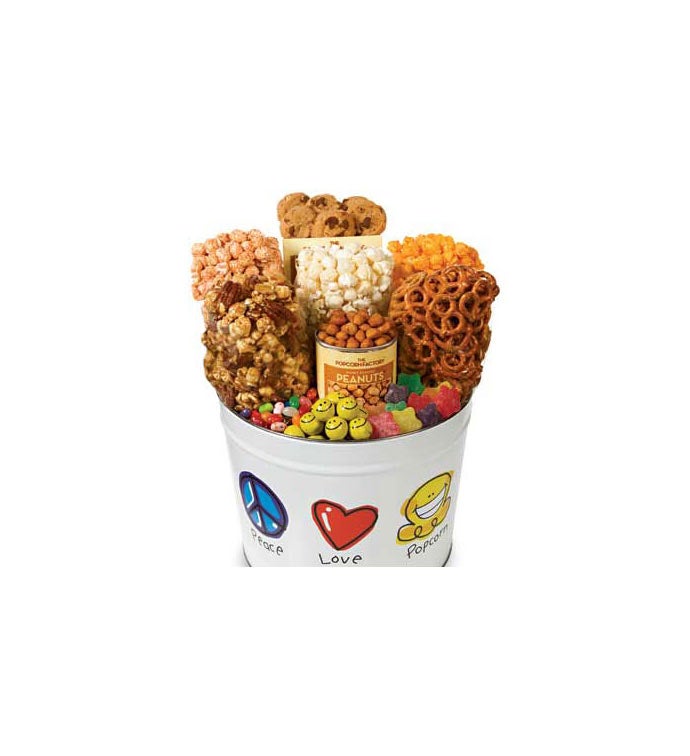 Peace Love Popcorn Snack Assortment Tins - 