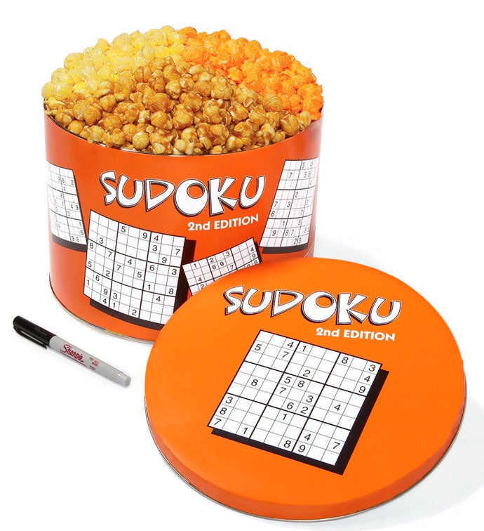 Sudoku 2 Gallon 3 Flavor Popcorn Tins