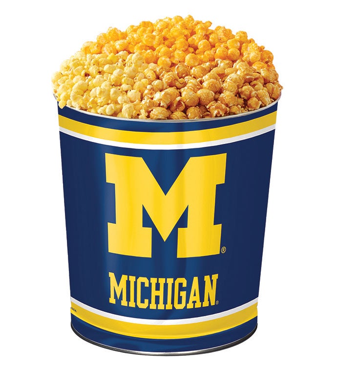 3 Gallon University Of Michigan 3 Flavor Popcorn Tin