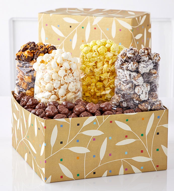 Leaves on Gold Gift Box