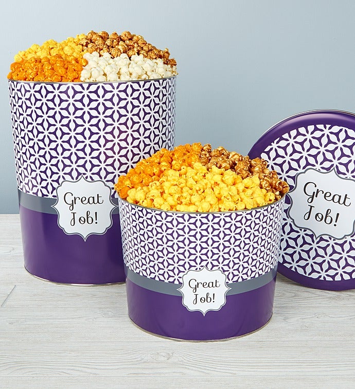 Simply Stated Great Job Popcorn Tins