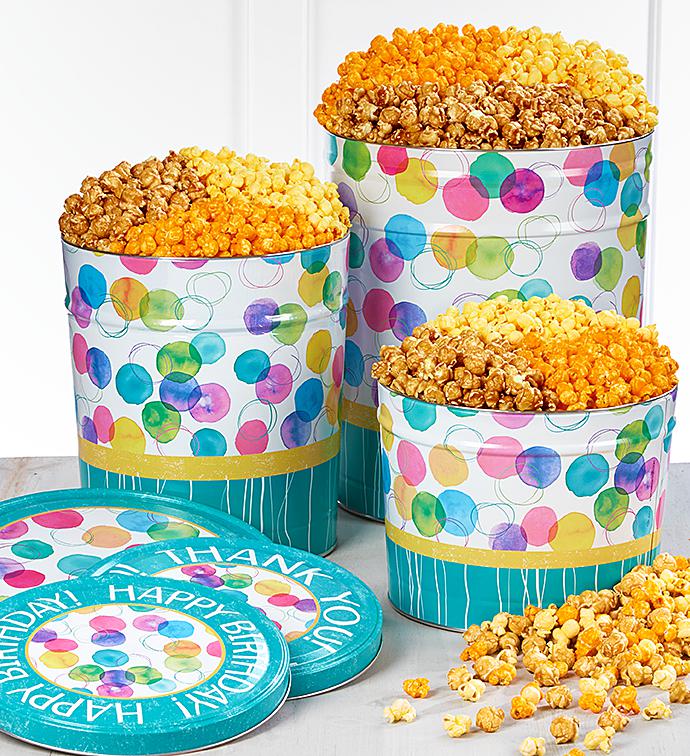 Say It With Dots Happy Birthday Popcorn Tins