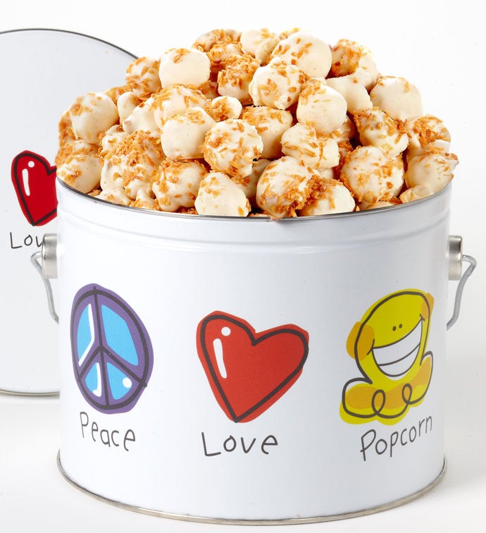 1/2 Gallon Peace, Love and Popcorn Premium Toasted Coconut Popcorn