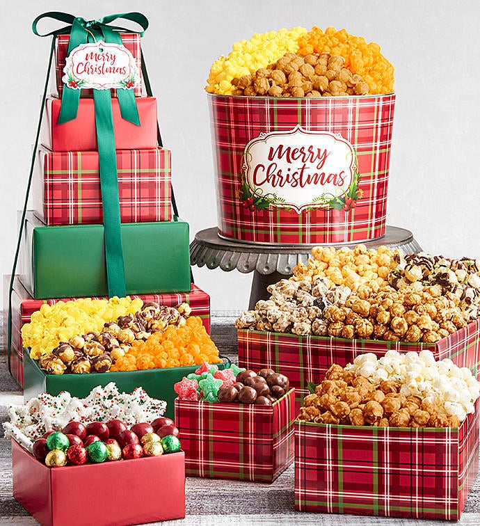 5 Tier Holly Plaid Tower