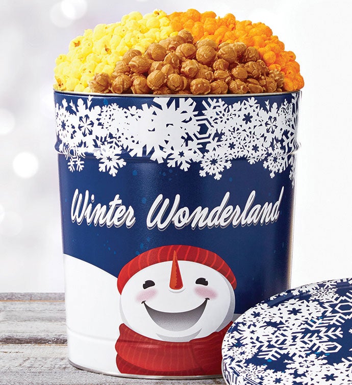 3 1/2 Gallon Winter Wonderland Popcorn Tin