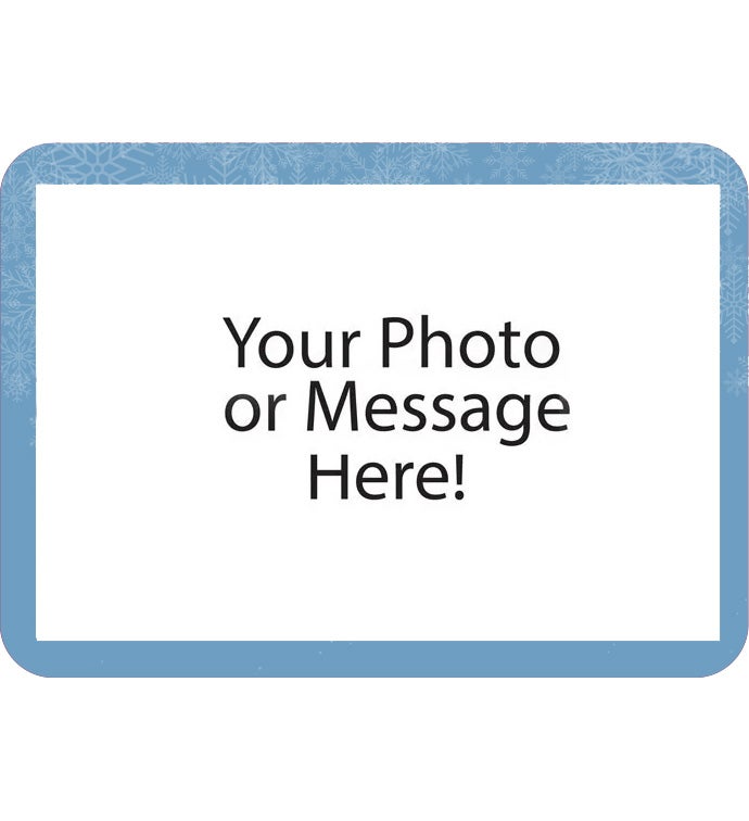 Blue Snowflakes Photo Label